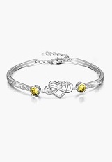 beautiful adjustable silver infinity love birthstone bracelet